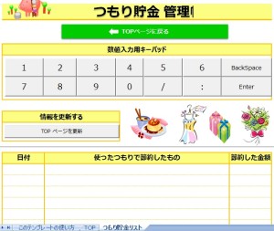 エクセルつもり貯金テンプレート