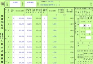 エクセルで源泉徴収簿