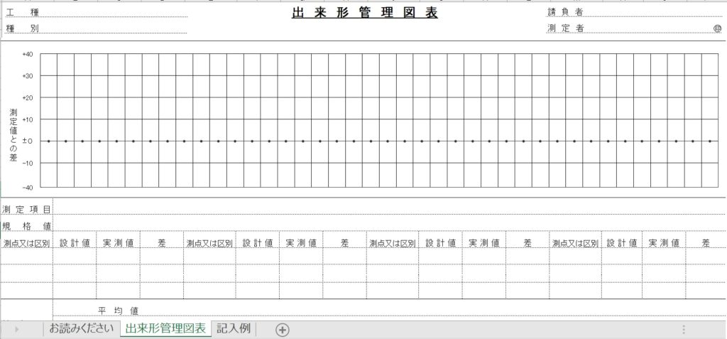 エクセルで出来型管理図27種類