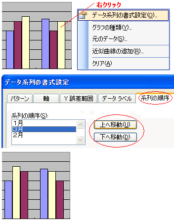 旧バージョンのエクセルで系列の入れ替え