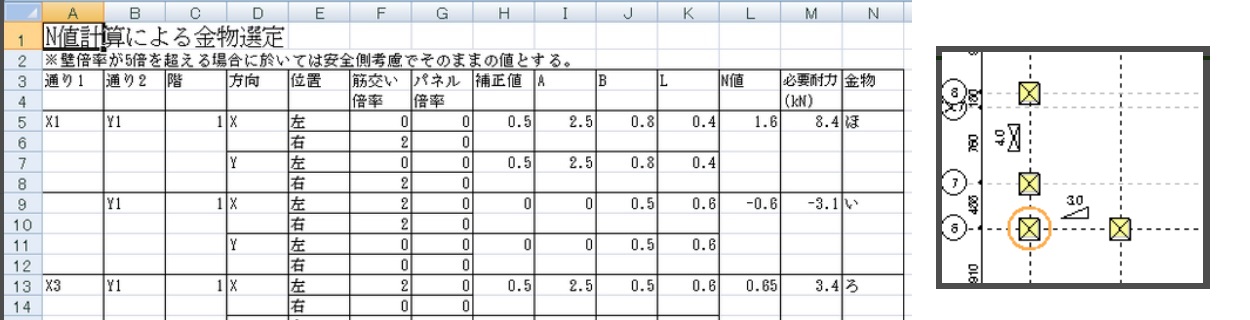 簡単クリック壁量計算N値計算のフリーソフト