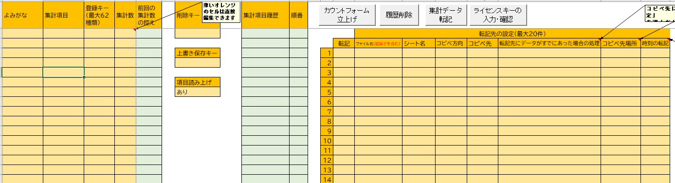 Excel キーボードマルチカウンター