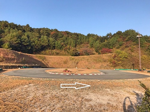 ３コーナーを幅広く全体を見る