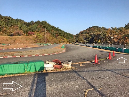 左側にコースのストレートが見える