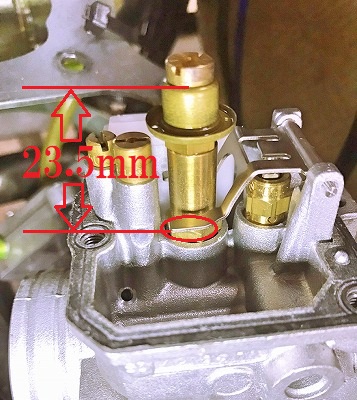 フロートの調整位置と数値