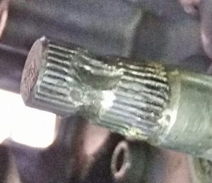 スピンドルの摩耗写真