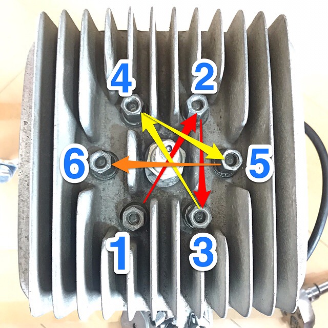 カートエンジンのボルトを緩める手順