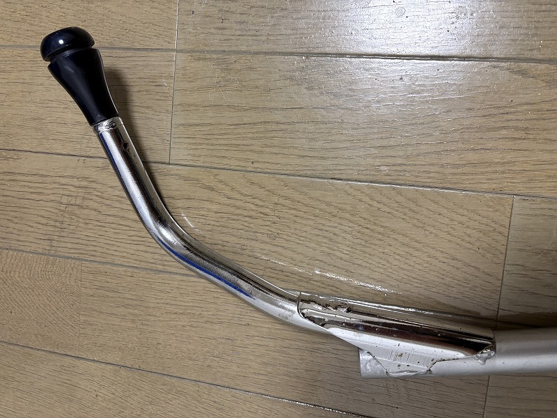 メッキのハンドルも綺麗になった